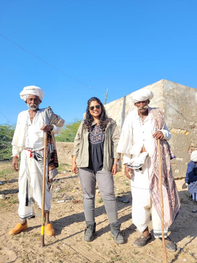 NIharika Arora with some villagers