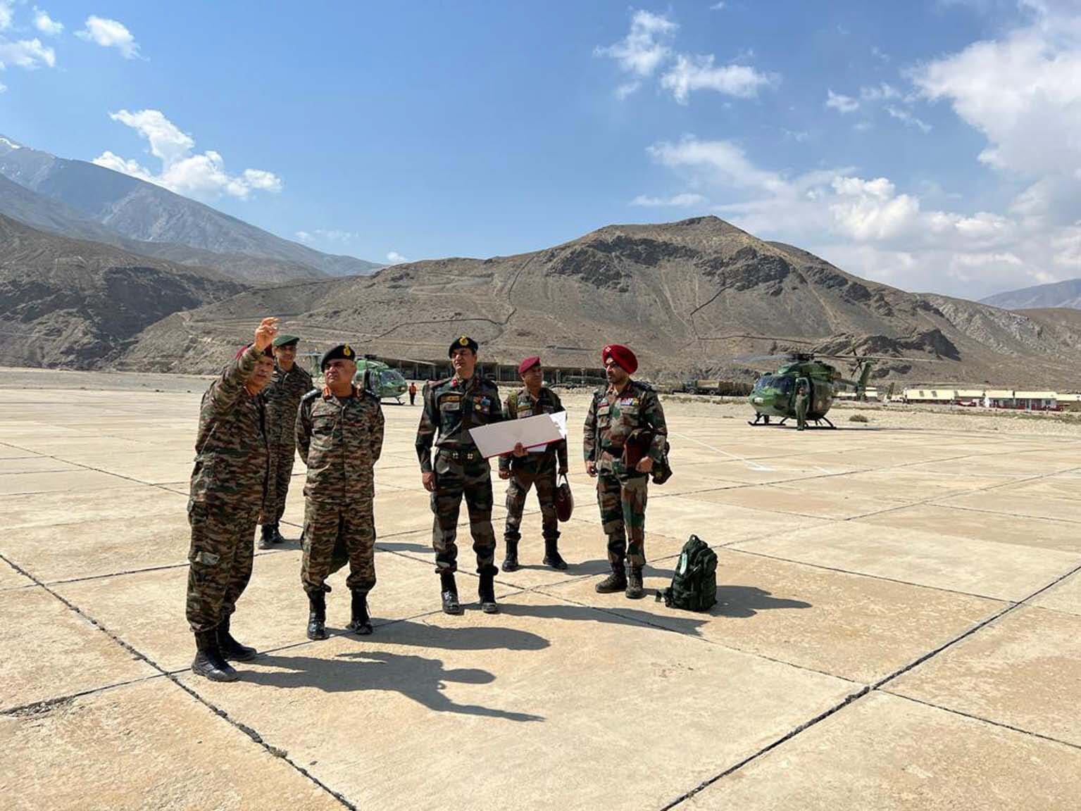 Chief of Army Staff (CoAS) General Manoj Pande reviews India's security preparedness along the Line of Actual Control (LAC), in Himachal Pradesh and Uttarakhand. (PTI Photo) Chief of Army Staff (CoAS) General Manoj Pande reviews India's security preparedness along the Line of Actual Control (LAC), in Himachal Pradesh and Uttarakhand. (PTI Photo)