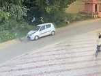 The car zoomed into the children cycling on the road as they flung into the air, and fled the spot.