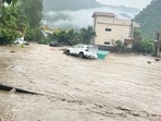 Raipur block of Dehradun district ravaged by continous rains in the district.(Twitter/ Umesh Sharma Kau)