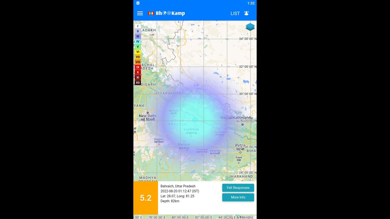 Earthquakes in Lucknow as a result of a 5.2-magnitude earthquake strikes the Indo-Nepal border