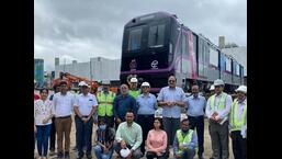The Maha-Metro received 7th three-coach train (34 train set) at Range Hills depot on August 18. (HT PHOTO)