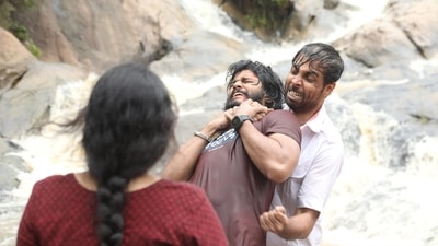 Abhishek Banerjee and Anand Deverakonda in a still from Highway. Abhishek Banerjee and Anand Deverakonda in a still from Highway.