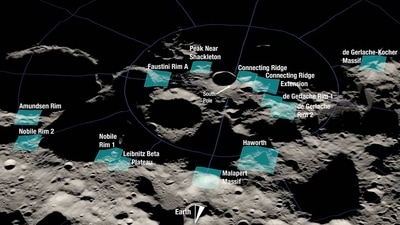 The 13 potential landing sites identified by NASA. (Credits: NASA) The 13 potential landing sites identified by NASA. (Credits: NASA)