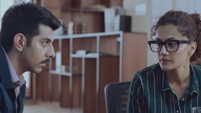 Pavail Gulati and Taapsee Pannu in a still from Dobaaraa. Pavail Gulati and Taapsee Pannu in a still from Dobaaraa. 