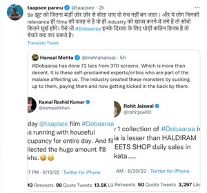 Taapsee Pannu's tweet.