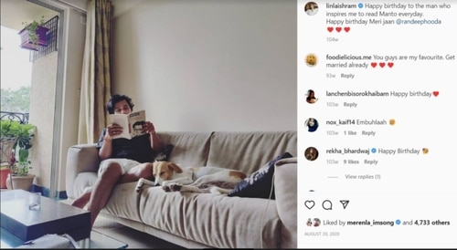 Randeep Hooda photographed with pet dog Bambi at his Versova apartment.
