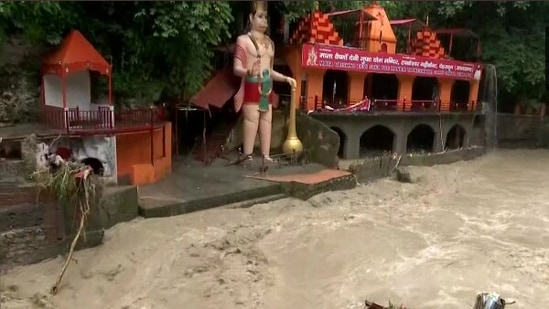Tapkeshwar Temple of Dehradun, dedicated to lord Shiva, after the cloudburst.(ANI)