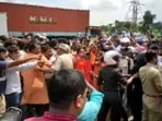 BJP MLA Lakshman Ghorui alleged that the party workers were attacked by the rival Trinamool's supporters after they came to check the polling process.