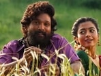 Allu Arjun and Rashmika Mandanna from Pushpa The Rise. Allu Arjun and Rashmika Mandanna from Pushpa The Rise.