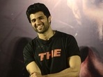 Indian actor Vijay Deverakonda attends the trailer launch of his upcoming film Liger. Indian actor Vijay Deverakonda attends the trailer launch of his upcoming film Liger.