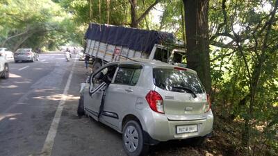 Four persons, including a five-year-old child, were killed when the car they were travelling in rammed into a canter truck near Badoan village on the Chandigarh road on Sunday noon.