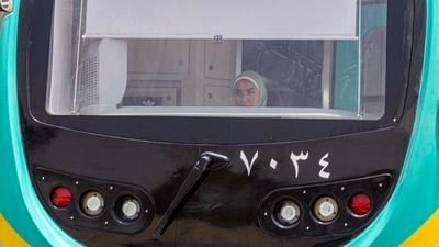 Omar and Suzanne were the two women accepted for the training programme run by Egypt's National Authority for Tunnels in cooperation with RATP-Development - the foreign operations arm of the Paris metro. (AFP) Omar and Suzanne were the two women accepted for the training programme run by Egypt's National Authority for Tunnels in cooperation with RATP-Development - the foreign operations arm of the Paris metro. (AFP)