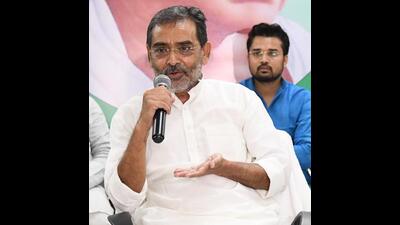 JD(U) parliamentary board president Upendra Kushwaha addresses a press conference in Patna on Sunday. (Santosh Kumar/HT Photo) JD(U) parliamentary board president Upendra Kushwaha addresses a press conference in Patna on Sunday. (Santosh Kumar/HT Photo)