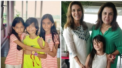 Farah Khan's kids (left), Raageshwari Loomba with daughter Samaya and Farah Khan. Farah Khan's kids (left), Raageshwari Loomba with daughter Samaya and Farah Khan. 