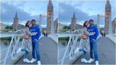 While Disha chose a long tweed coat, denim jeans, a shoulder bag and white sneakers for the outing, Rahul chose a Balmain round neck jumper with straight-fit denim jeans and white lace-up sneakers. The two lovebirds hugged each other while getting the photo clicked. (Instagram) While Disha chose a long tweed coat, denim jeans, a shoulder bag and white sneakers for the outing, Rahul chose a Balmain round neck jumper with straight-fit denim jeans and white lace-up sneakers. The two lovebirds hugged each other while getting the photo clicked. (Instagram)