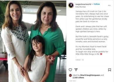 Raageshwari shared a picture with Farah Khan.&nbsp;