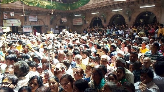 The incident took place during “Mangla Aarti” at the temple on Janmashtami. (HT file photo)