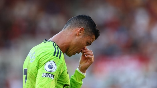 Cristiano Ronaldo reacts during a Premier League match.(REUTERS)