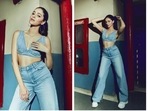 Ananya Panday wears denim for Liger promotions. Ananya Panday wears denim for Liger promotions. 