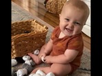 The toddler helping his mom with laundry. (Instagram/@brittani.withani) The toddler helping his mom with laundry. (Instagram/@brittani.withani)