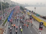 File Photo: Runners participate in the Mumbai Marathon 2020 Marine drive
