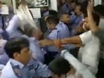 Screengrab of a video shared by the ABVP on Twitter. &nbsp;