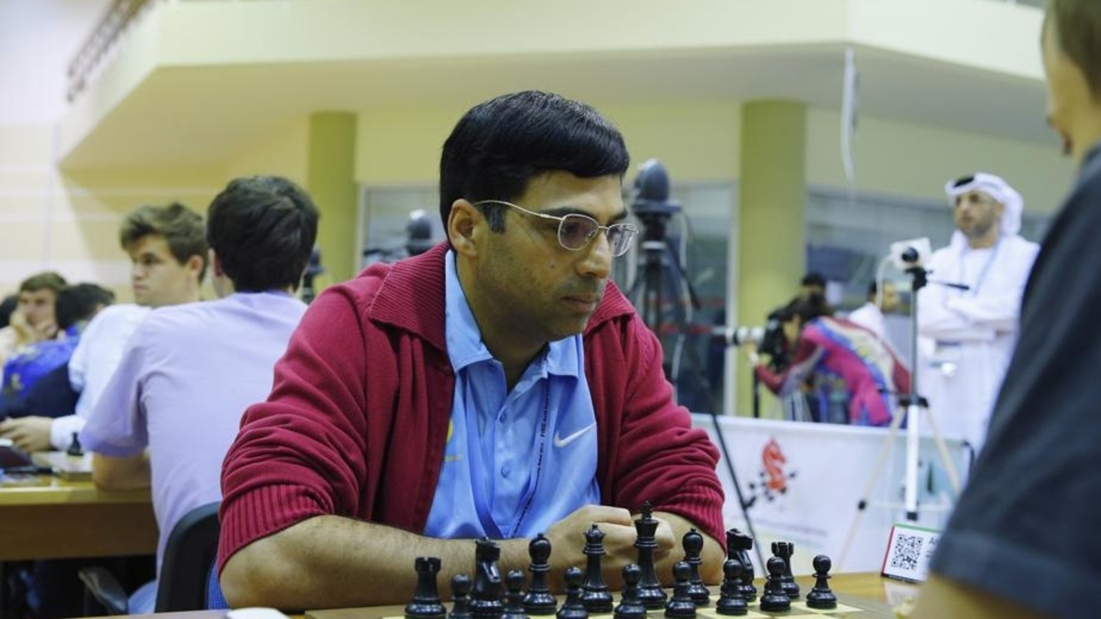 Grandmaster Viswanathan Anand of India with his wife Aruna Anand in  Chennai.