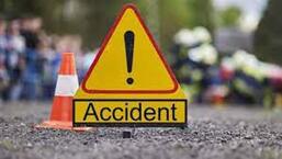 A speeding car barged into a railway station premises, fatally hitting a seven-year-old girl and causing injuries to six other persons, before it rammed into an auto-rickshaw and halted. (HT PHOTO )