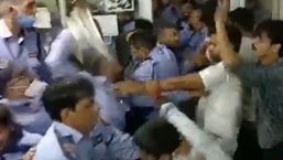 Screengrab of a video shared by the ABVP on Twitter. &nbsp;