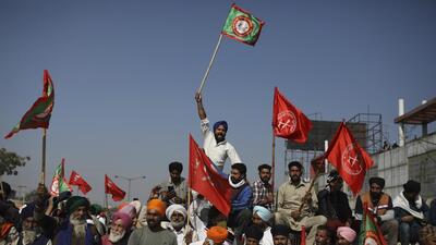 Tens of thousands of farmers opposed to three agricultural reform laws enacted in September 2020 virtually set up protest townships at five sites before the government in November announced the scrapping of the legislation. (AP)