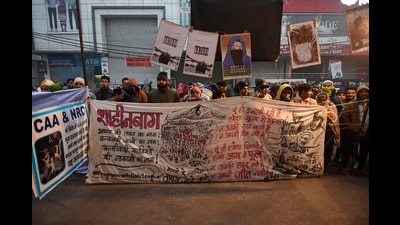 The scene at the protest at Shaheen Bagh in New Delhi in a picture clicked on December 30, 2019. (Burhaan Kinu/HT PHOTO) The scene at the protest at Shaheen Bagh in New Delhi in a picture clicked on December 30, 2019. (Burhaan Kinu/HT PHOTO)