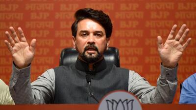 Union minister Anurag Thakur said the focus of the AAP government in Delhi has shifted from “mohalla clinics to mohalla thekas (liquor stores)”. (HT File Photo/Amal KS)