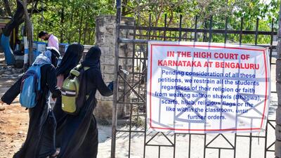 Amid a controversy over hijab ban in Karnataka, particularly in the coastal region, 16% Muslim girl students studying in colleges affiliated to Mangalore University (MU) have taken transfer certificates. (PTI)