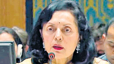 New York, Aug 12 (ANI): Ruchira Kamboj, Ambassador of India to UN at UNSC, briefs on Ukraine, on Friday. (ANI Photo) (ANI) New York, Aug 12 (ANI): Ruchira Kamboj, Ambassador of India to UN at UNSC, briefs on Ukraine, on Friday. (ANI Photo) (ANI)