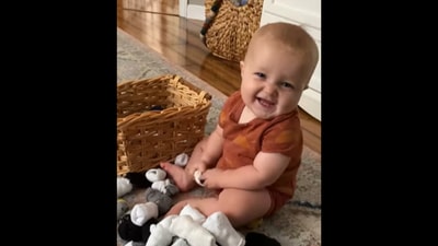 The toddler helping his mom with laundry. (Instagram/@brittani.withani) The toddler helping his mom with laundry. (Instagram/@brittani.withani)