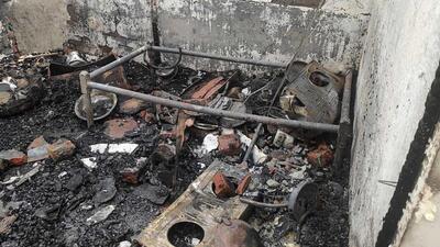 Remains after Gas cylinder burst in street Number 7 in Gandhi Nagar area in Ludhiana. (Gurpreet Singh/HT) Remains after Gas cylinder burst in street Number 7 in Gandhi Nagar area in Ludhiana. (Gurpreet Singh/HT)
