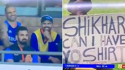 Shikhar Dhawan's reaction was pure gold. (Screengrab) Shikhar Dhawan's reaction was pure gold. (Screengrab)