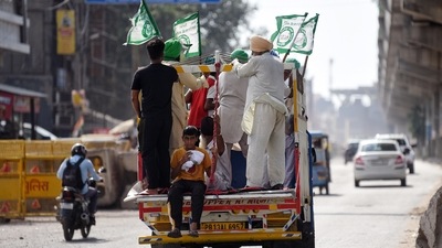  A farmer vehicle is seen at the Tikri border in wake of farmers call to stage a protest at Jantar Mantar, in New Delhi on Sunday. (ANI) A farmer vehicle is seen at the Tikri border in wake of farmers call to stage a protest at Jantar Mantar, in New Delhi on Sunday. (ANI)