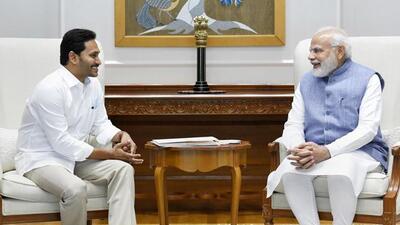 Andhra Pradesh chief minister Y S Jagan Mohan Reddy with Prime Minister Narendra Modi in New Delhi on Monday. (PTI) Andhra Pradesh chief minister Y S Jagan Mohan Reddy with Prime Minister Narendra Modi in New Delhi on Monday. (PTI)