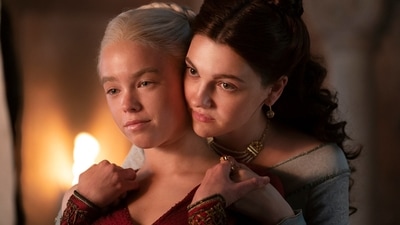 Milly Alcock and Emily Carey in a scene from House of the Dragon. Milly Alcock and Emily Carey in a scene from House of the Dragon.