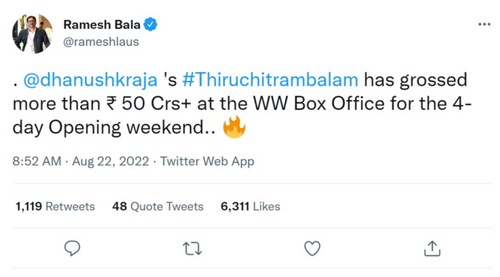 Ramesh Bala's tweet.