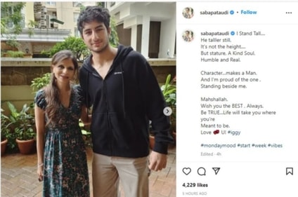 Saba posted photos with Ibrahim as they posed for the camera.