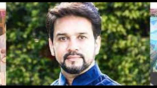 While addressing a public meeting at Dadasiba village, Thakur said the double-engine BJP government had set new records of development in Himachal, with the hill-state emerging as a leading state in the country. (HT PHOTO)