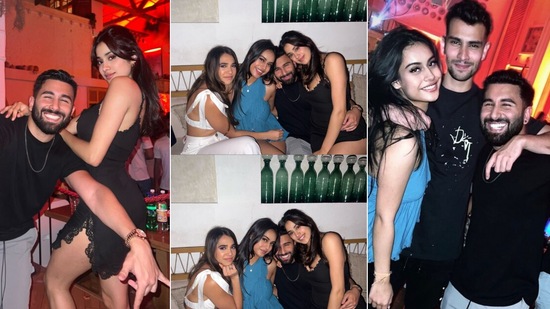Fotos de una fiesta en Mumbai con Janhvi Kapoor, Nessa Devgn y Orhan Otramani.