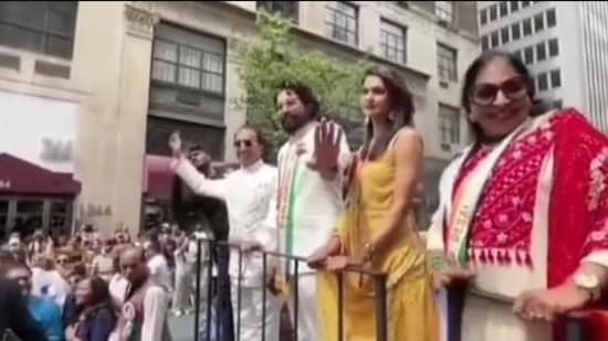 Allu Arjun with wife Sneha Reddy at India Day parade in New York.