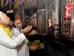 Bihar chief minister Nitish Kumar at Vishnupad Temple in Gaya on Monday. (ANI) Bihar chief minister Nitish Kumar at Vishnupad Temple in Gaya on Monday. (ANI)