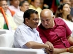 (File) Delhi CM Arvind Kejriwal interacts with Deputy CM Manish Sisodia at the 'Har Hath Tiranga' program on the eve of Independence Day 2022, in New Delhi.. (ANI Photo) (File) Delhi CM Arvind Kejriwal interacts with Deputy CM Manish Sisodia at the 'Har Hath Tiranga' program on the eve of Independence Day 2022, in New Delhi.. (ANI Photo)