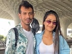 Dhanashree Verma and Yuzvendra Chahal at Mumbai airport. Picture credit- Varinder Chawla.