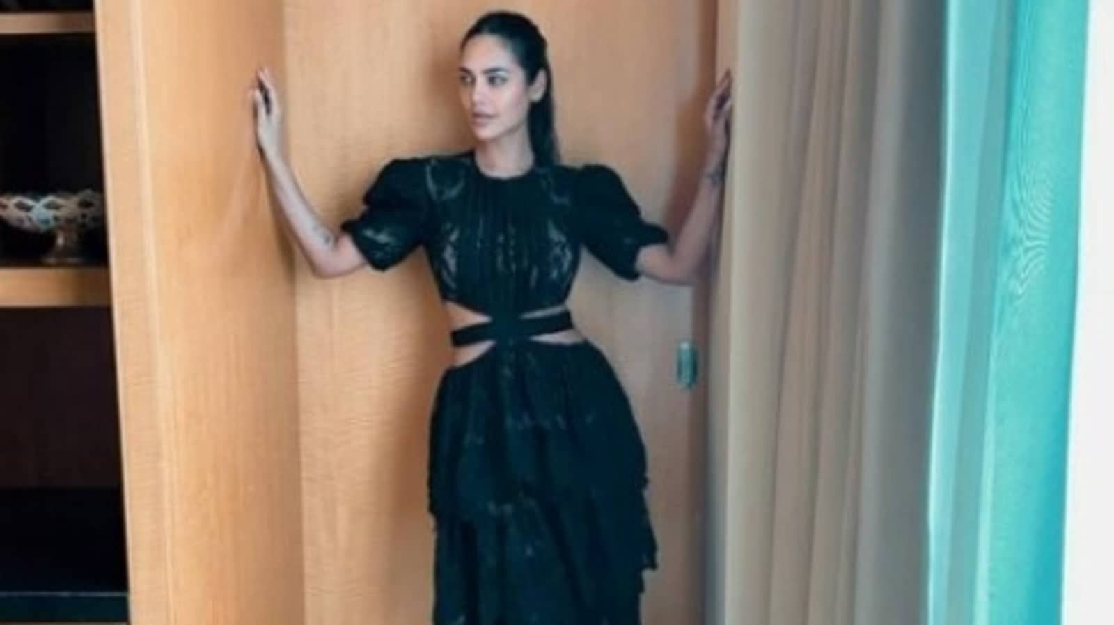 Esha Gupta’s ‘casual Tuesday’ features a stunning black dress. See what she wore